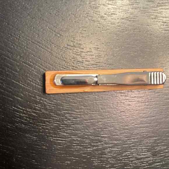 Wooden Mustache Imprint Tie Clip - Picture 5 of 5